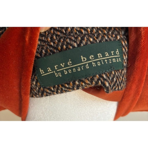 Harve‎ Benard Classic Tweed Wool Blazer Brown Orange Blazer  Size Small Medium - Picture 5 of 6